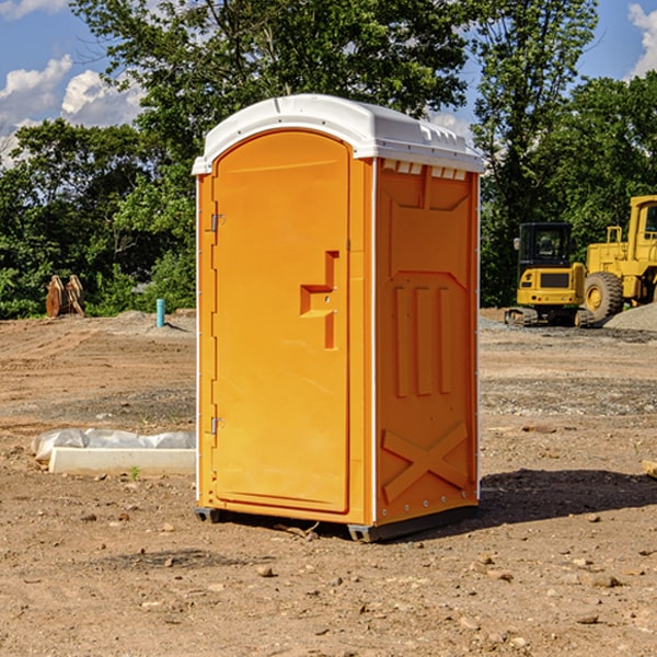 how often are the portable restrooms cleaned and serviced during a rental period in Shelton NE